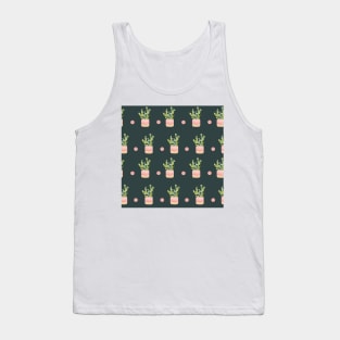 Cactus Pattern in Forest Green | Houseplants | Botanicals | Watercolor Tank Top